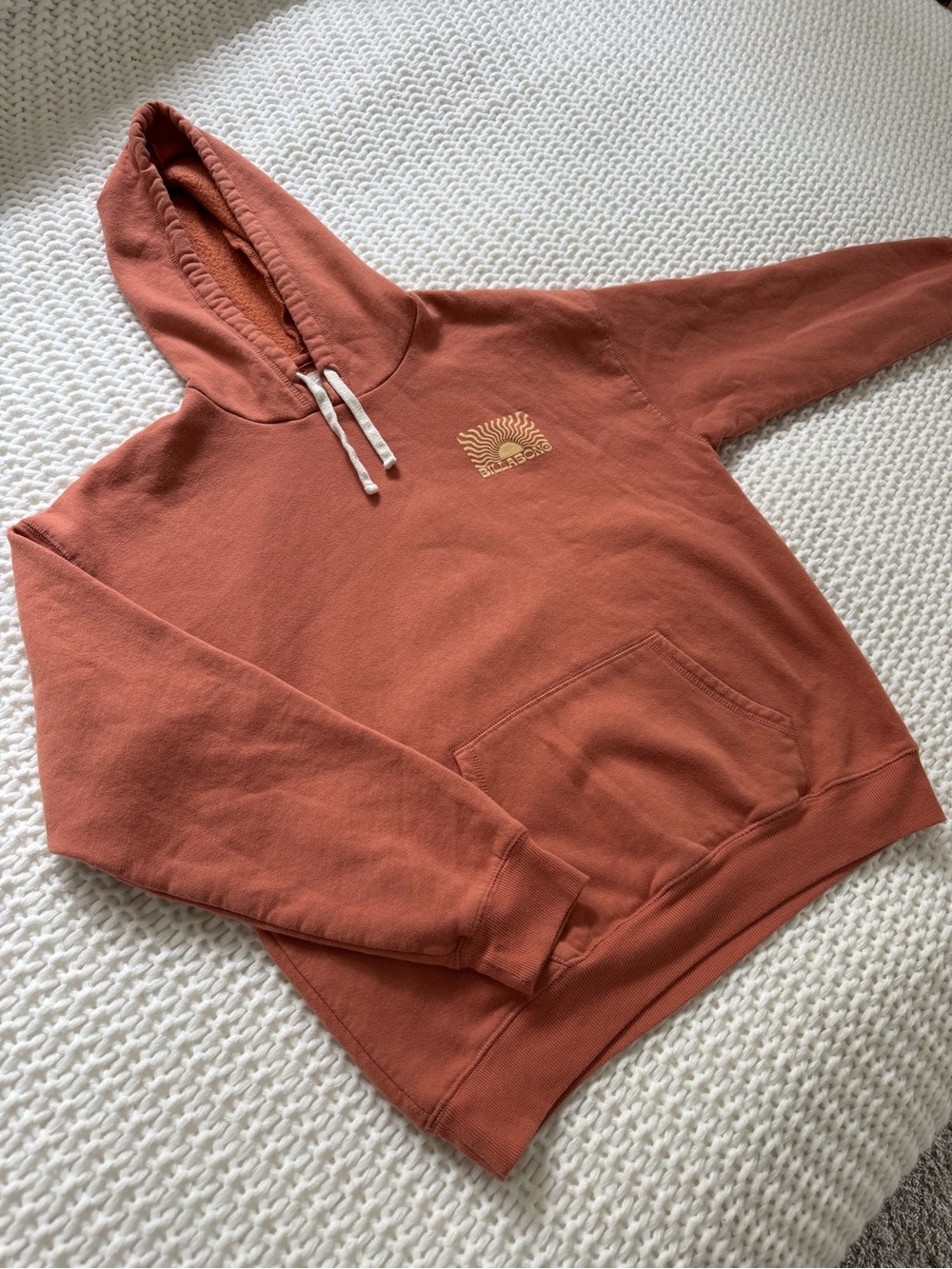 Billabong Rust Orange Pullover Hoodie with Small Chest Logo